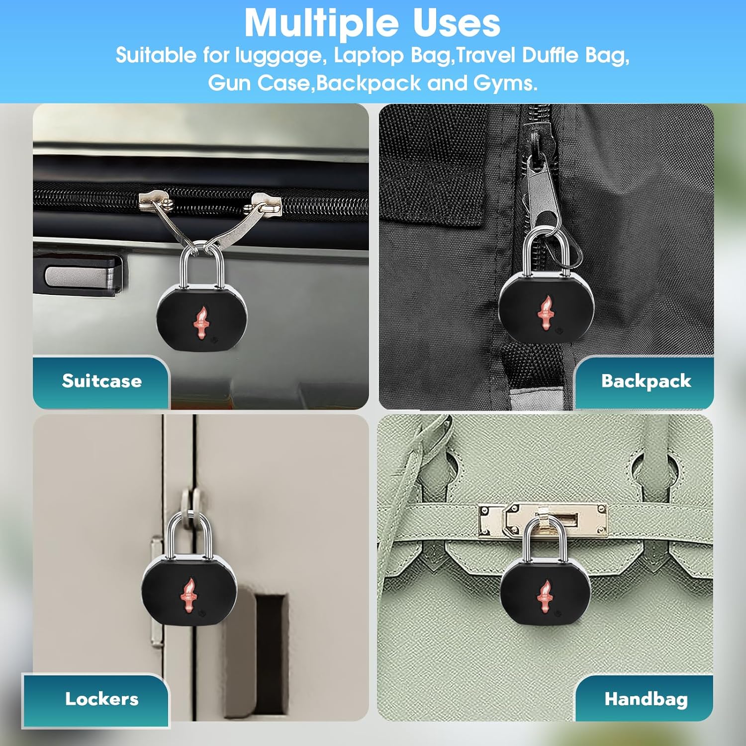 TSA Keyed Luggage Locks (3-Pack) - Suitcase Lock TSA Approved for Suitcases, Backpacks, Gym Lockers & School Bags | Compact & Durable ABS w/Electroplated Rings
