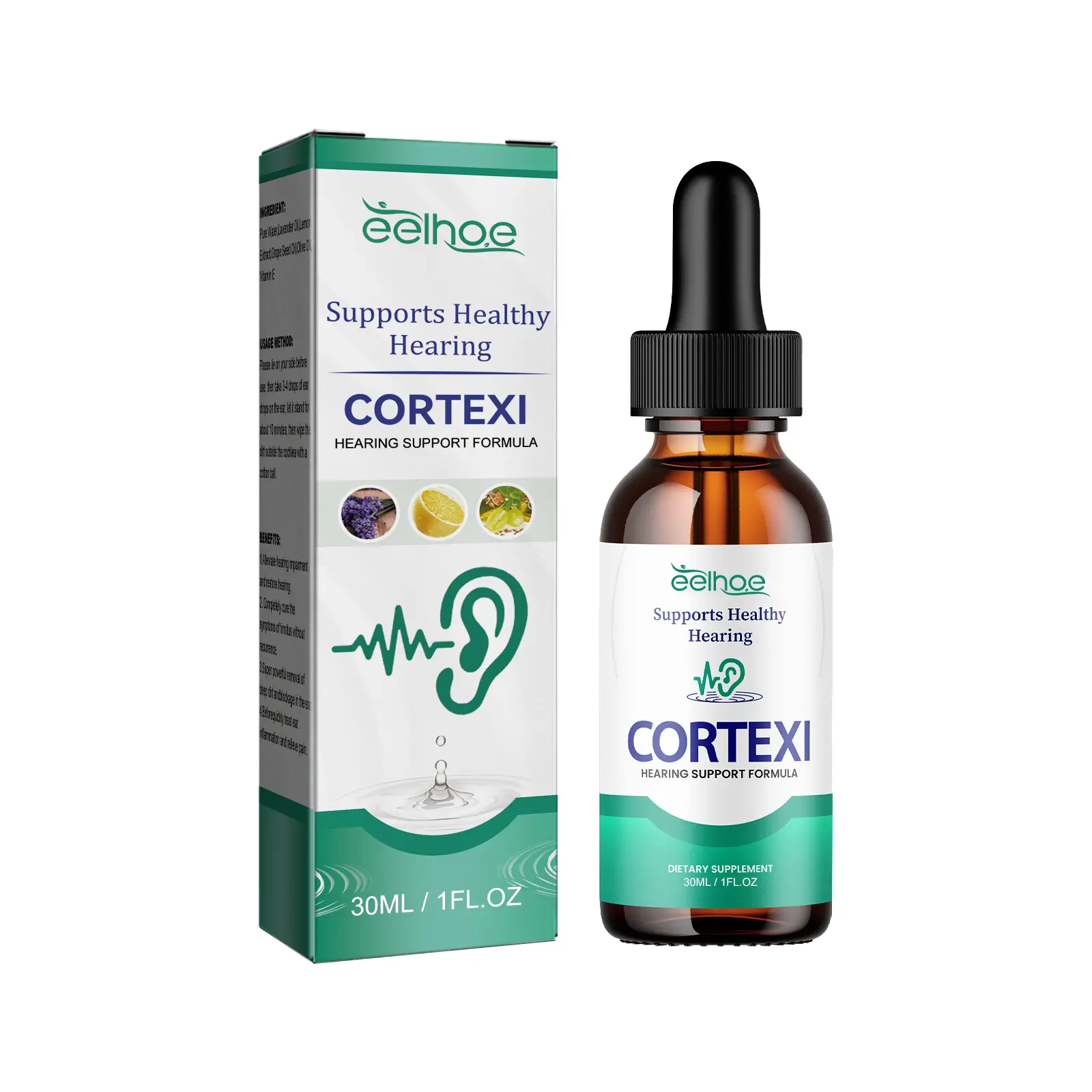 EELHOE Ear Drops for Tinnitus & Earwax Removal - Clean Clogged Ears, Soften Ear Wax, Relieve Ringing & Ear Discomfort, Ear Care Oil Drops, 30ml