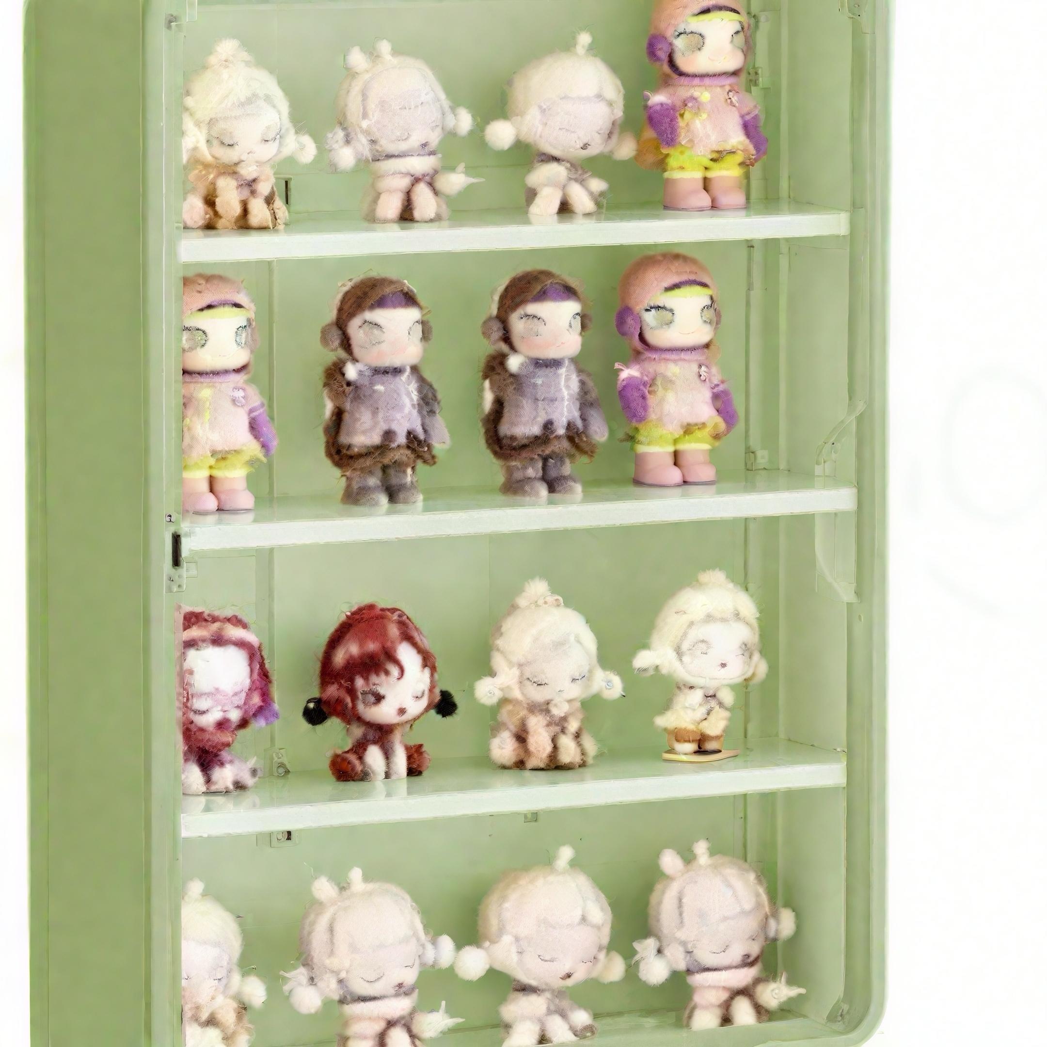 Large Wall-Mounted Display Rack for Doll Collection, 3 or 4-Tier Acrylic Storage Box with Magnetic Design, Space-Saving Clear Compartments for Action Figures and Accessories