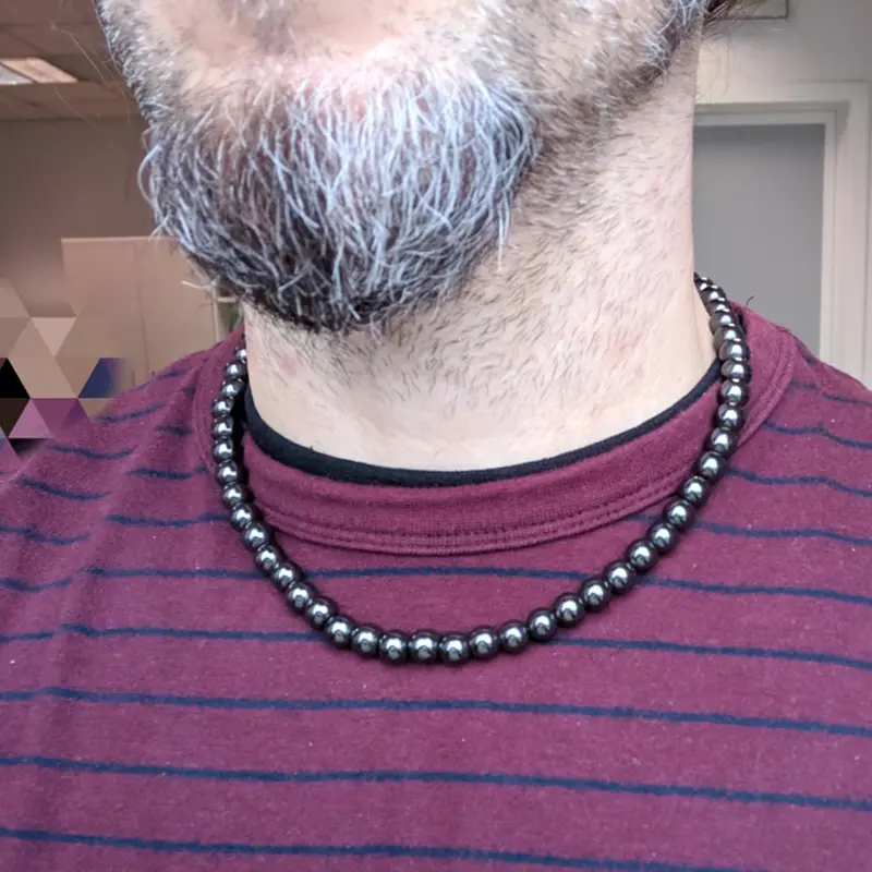 Black Round Beads Hematite  Beaded  6mm 8mm 10mm Magnetic Power Jewelry for Men and Women stack