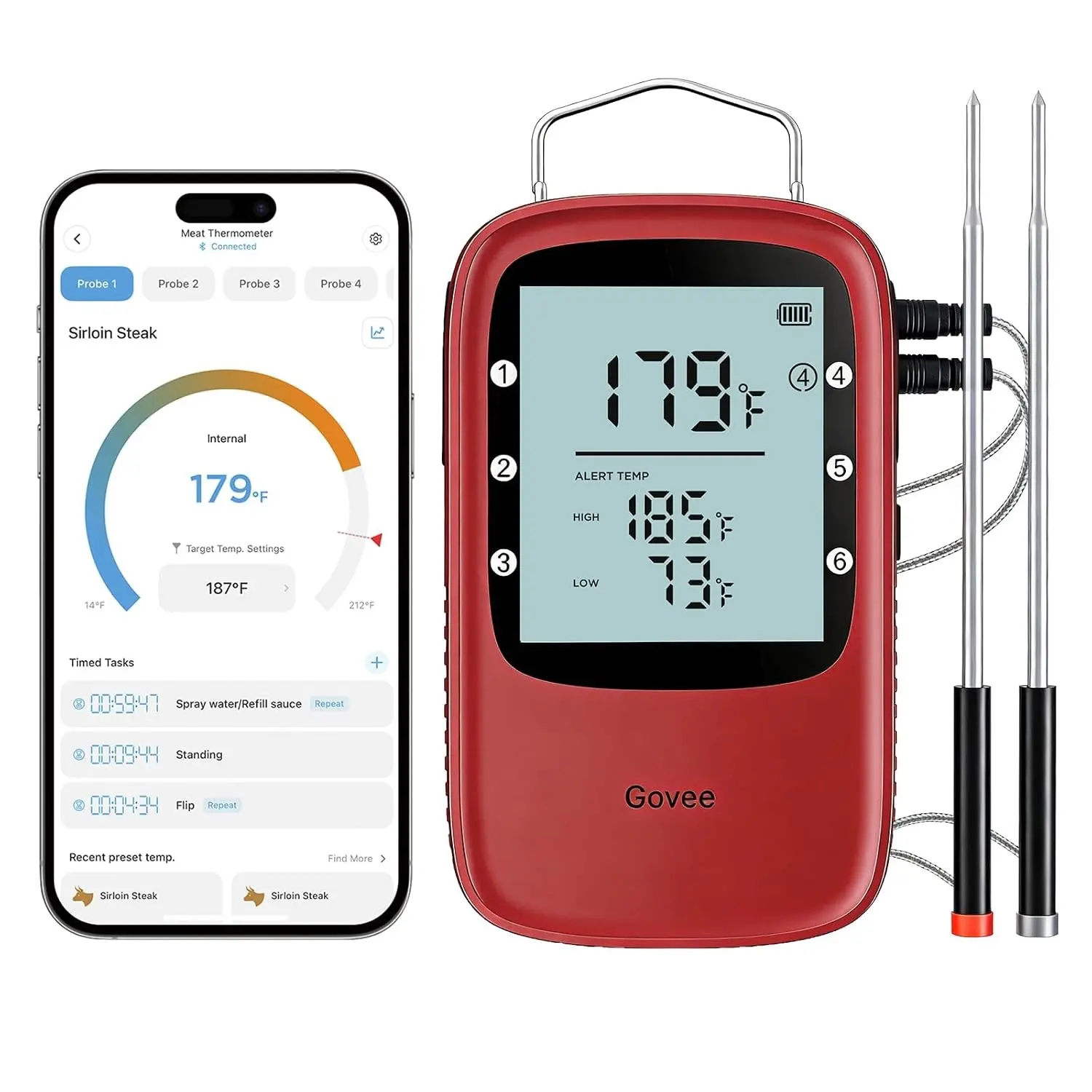 Govee Bluetooth Meat Thermometer Digital with App Alerts and Timer Mode