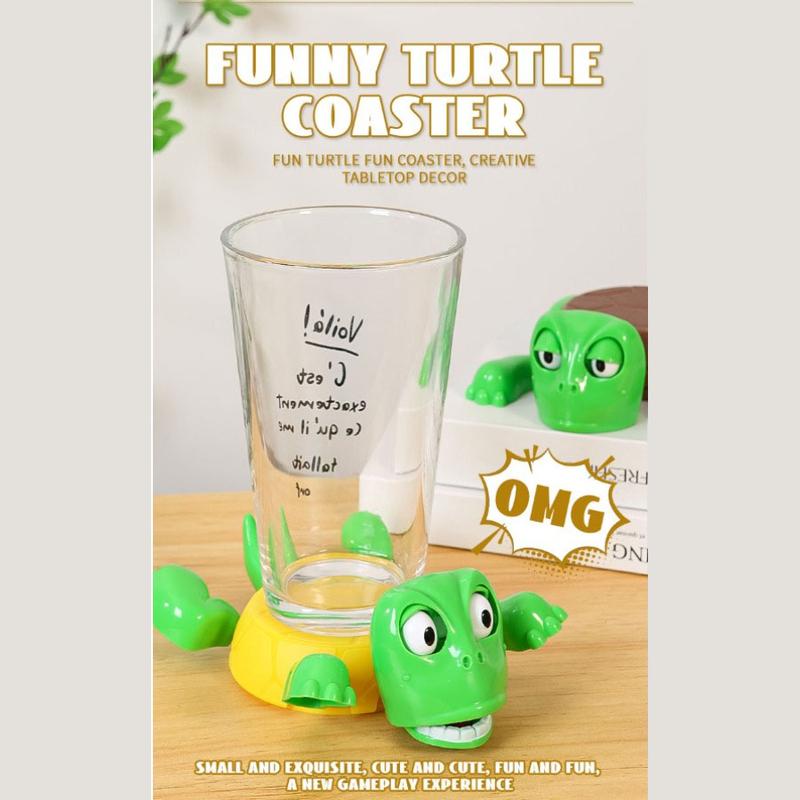 Turtle Coaster with Fun Expressions, Adjustable Legs and Face, Ideal Gag Gift for Turtle Lovers, Quirky Home Decor and Stress Relief Toy, Quirky Turtle Coasters