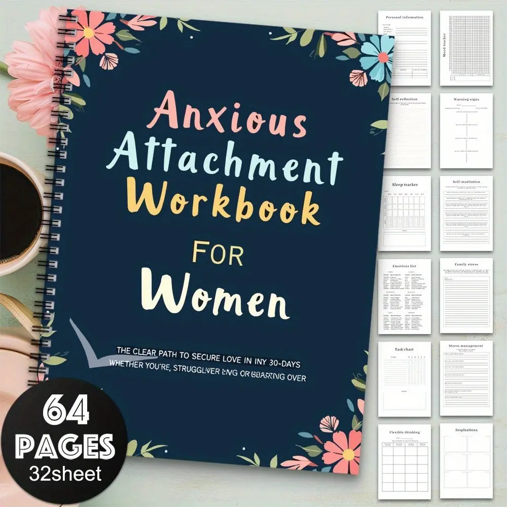 Aesthetic Flower Self-Love and Gratitude Spiral Notebook Journal, Daily Guided Journal, Guided Diary for Improving Mental Health, Personal Growth and Inspiring Gifts for Women