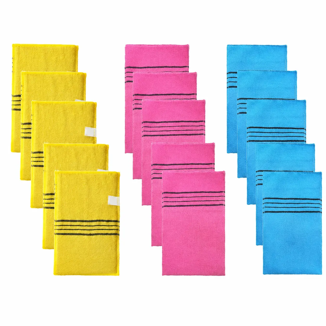 5-Pack Korean-Style Coarse-Grain Exfoliating Shower Gloves for Gentle Yet Effective Full-Body Skin Scrubbing – Reusable, Lightweight, Travel-Friendly Body Care Tool Ideal for Daily Hygiene and Smooth Skin Maintenance
