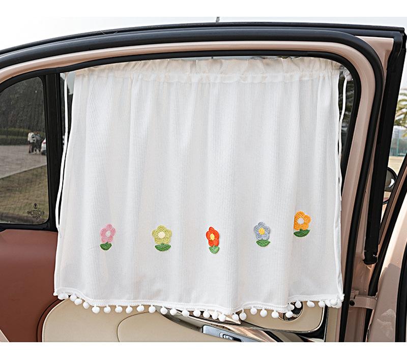 Car sunshade curtain for summer, fresh floral design, car sunshade curtain, interior sun protection and privacy curtain