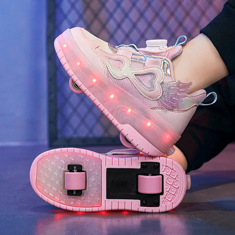 Usb Rechargeable Led Light Up Pink Sneakers, Sports Sneakers Trainer, Trendy Colorful Roller Skate Shoes, Skateboard Shoes for Boys & Girls, Luminous Cool Casual Sports Athletic Shoes for Daily Life, Led Lighting Shoes, Trendy Trainers, Trainer Footwear