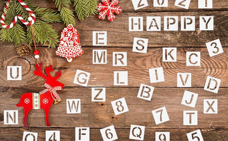 6 Inch Letter Stencils and Numbers, 36 Pcs Alphabet Art Craft Stencils, Reusable Plastic Templates for Wood, Wall, Fabric, Rock, Signage(6 Inch) Mini Washi Stickers for Scrapbooking