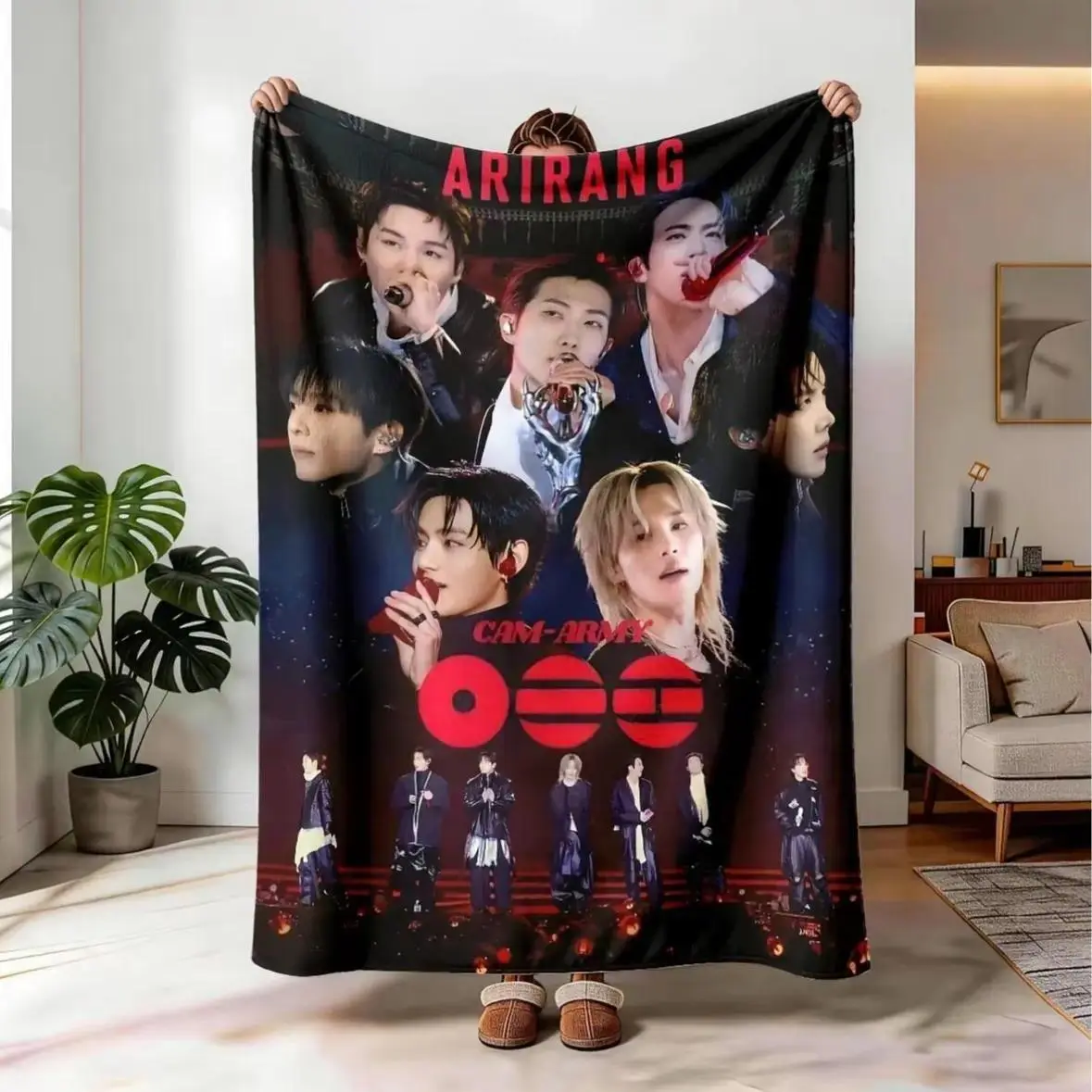 Arirang Cam-Army Pattern Flannel Throw Blanket, cooling blankets cooling blanket blankets quince bedding, Large Size Soft Lightweight All Season Blanket Bed Sofa Office Camping Travel Decor Gift For Camo Army Style Lovers