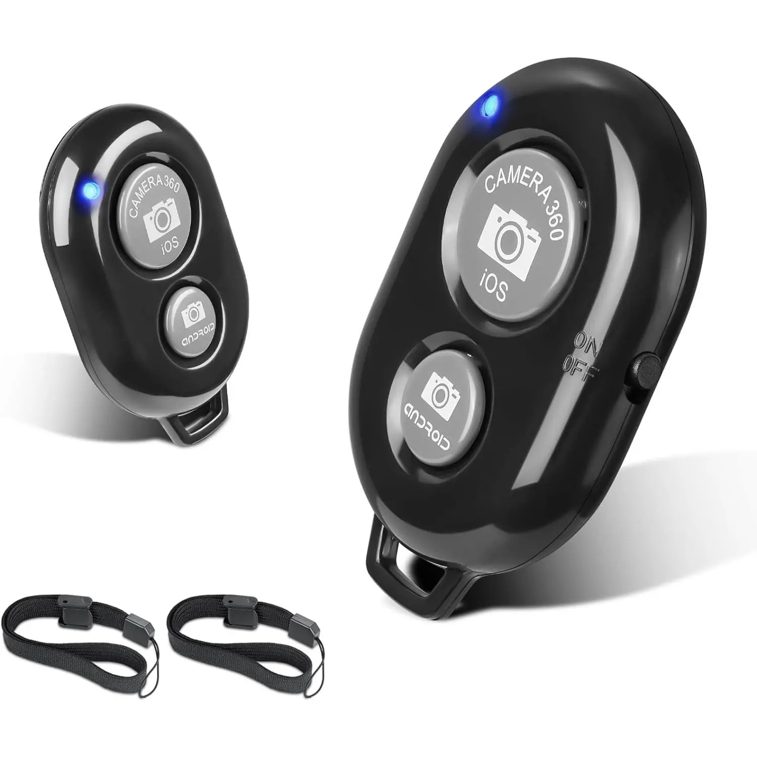2 Pack  Camera Remote Control -  Remote for  & Android Phones iPad iPod Tablet, Clicker for Photos & Videos, Wrist Strap Included