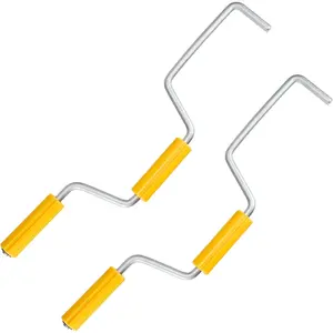 Strap Winder, 2 Pcs 17 Inch Strap Winder for Truck Flatbed Trailer,Stainless Steel Flatbed Hand Roller for Winding Straps Portable Flatbed Winch Winder for Winch Straps, Yellow