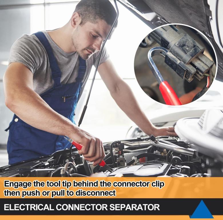 Automobile electrical terminal connector disconnector tool, universal plug connector disconnection and pin removal depinning tool kit for car, truck and SUV wiring harness repair