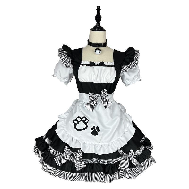 Classical Maid Cosplay Costumes Lolita Cat Girl Plus Size Apron Maid Outfits Anime Black White Cute Girl Party Princess Dress