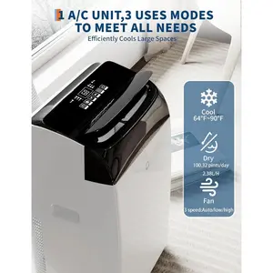 Garvee Versatile 14000 BTU Portable Air Conditioner – Quiet 3-in-1 AC Unit with Dehumidifier & Fan, Remote, LED Touch, Auto Swing, 3 Speeds, 24H Timer, Easy Install, Cools up to 750 Sq.Ft