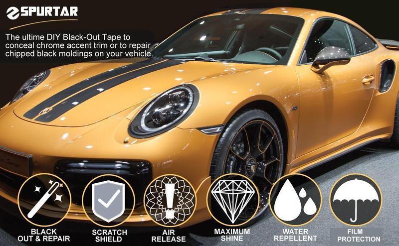 Spurtar Gloss Black Vinyl Wrap 4 Inch x 20ft Air-Release Adhesive Car Vinyl Tape Chrome Delete Wrap Roll DIY Car Exterior Decoration Door Edge Guard Vehicle Detailing Paper 10CM x 6M Spurtar Gloss Black Vinyl Wrap 4 Inch x 20ft Air-Release Adhesive Car Vinyl Tape Chrome Delete Wrap Roll DIY Car Exterior Decoration Door Edge Guard Vehicle Detailing Paper 10CM x 6M