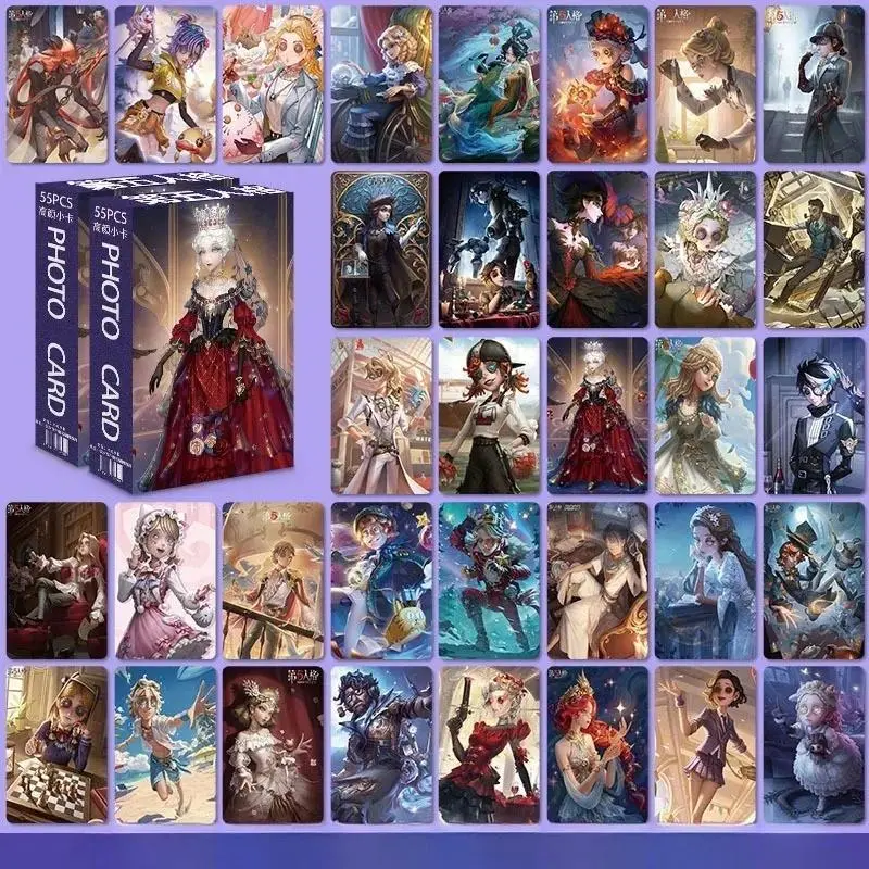 55Pcs Horror Art Identity V Lomo Card Game Collectible Figure, Naiad HD Print High Def Paper Photo Cards Postcards, Fans Collection Gift for Toys & Hobbies DIY Felt Crafts Enthusiasts