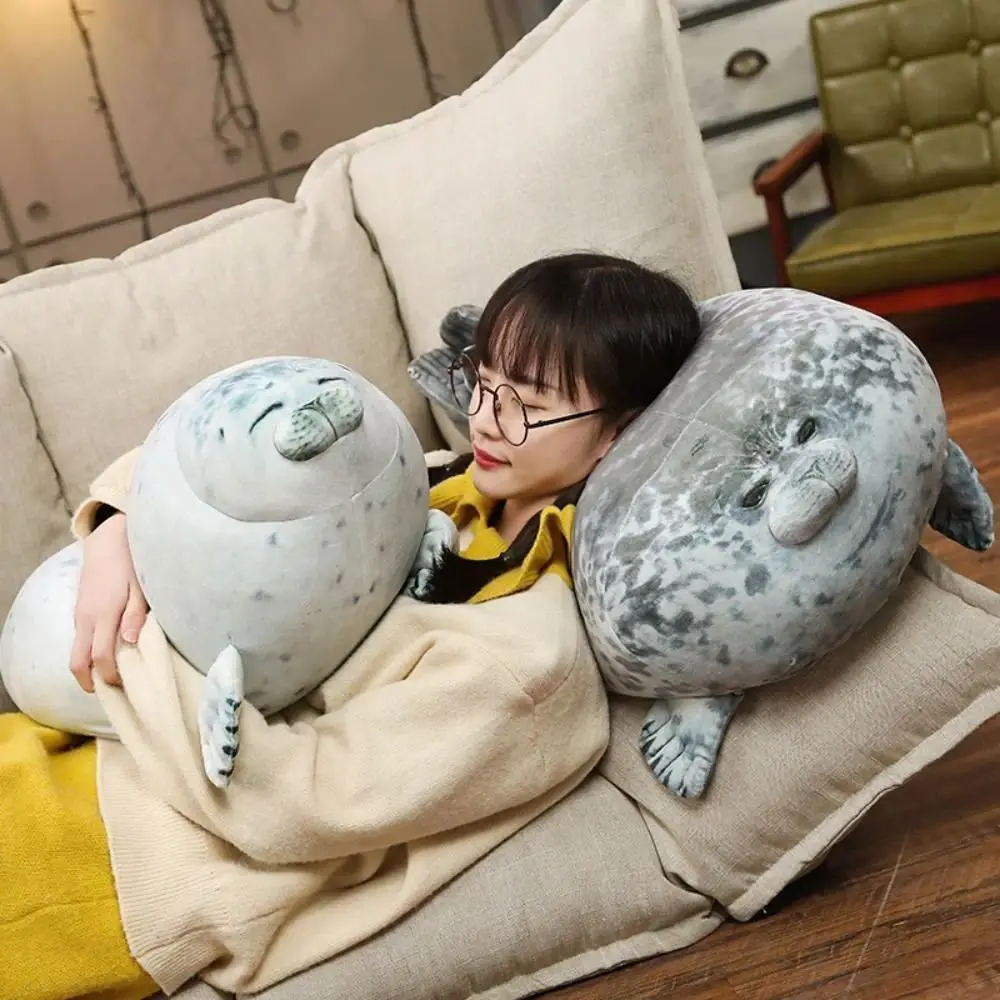 Trendy Chubby Blob Seal Pillow Cute Soft Stuffed Animal Plush Toys Large PP Cotton Gift for Boys Girls Adult