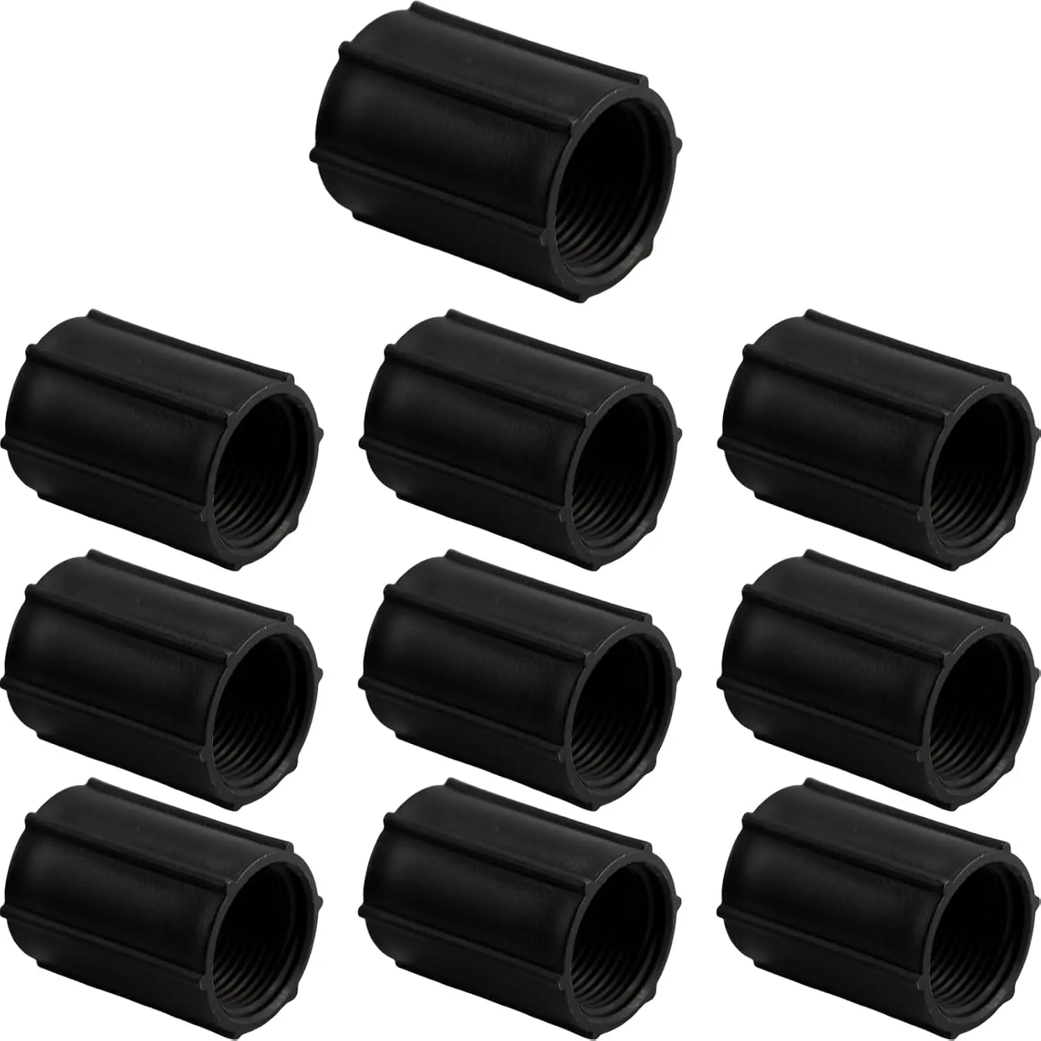 10 count 3/4 Inch Female Threaded PVC NPT Connector - Double Female Thread Coupling for Sprinkler Pipe Riser and Irrigation Systems