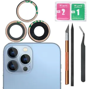 Sapphire Rear Back Camera Glass Lens Replacement for iPhone 13 Pro 13 Pro Max with Preinstalled Adhesive 3Pcs Repair Toolkit Included