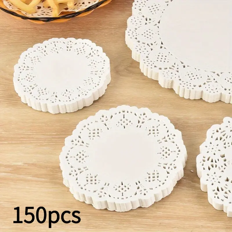 150Pcs Round Floral Baking Parchment Paper, Non-Stick Oil-Absorbing Sheets for Pizza Cake, Oven Microwave Safe, Disposable Cooking Paper for Frying Baking Grilling