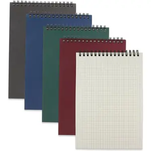 4 Pack Graph Paper Notebook, A5 Top Wirebound Grid Spiral Notebook 5.8" x 8.3",60 Sheets,5mm x 5mm Grid Paper,Grid Notepad for Students, Math, Engineering (4 Colors)