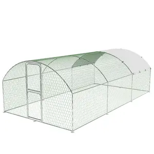 6.5/13/20 FT Walk-in Large Metal Chicken Coop Poultry Cage Pet Hen House with Chicken Run Cover Waterproof and Anti-UV Cover For Outside, Backyard and Farm