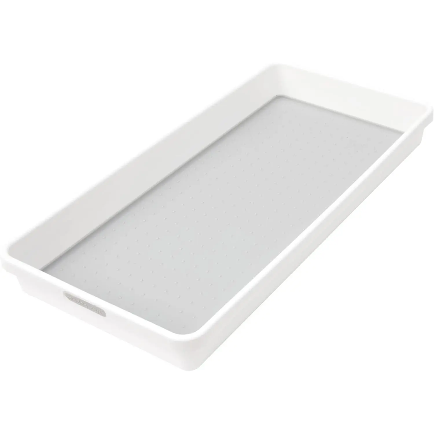 Organizer Bin Non-Skid Feet 15.5" X 6.6" X 2.1" Plastic White With Gray