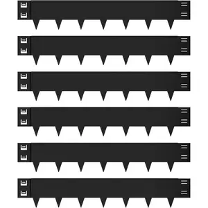 Galvanized Steel Landscape Edging - 40 Inch Strips, 8 Inch Depth, 6-Pack Black Bendable Metal Edging - 20FT  Length