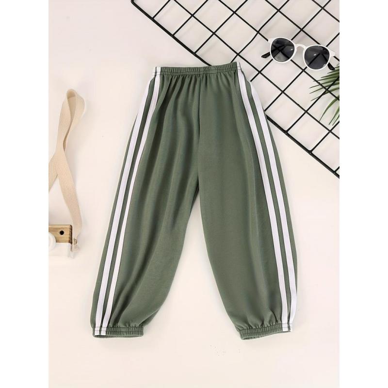 Boys' Lightweight Pants with Side Color Blocking, Children's Sports Pants, Casual Lightweight Jogging Pants Outdoor Activities