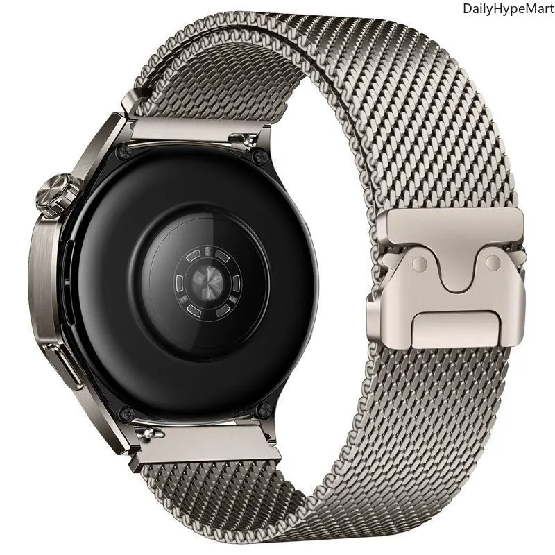 Milanese Titanium Watch Band with Parachute Buckle, Lightweight Metal Mesh Strap, Business Daily Wrist Accessory