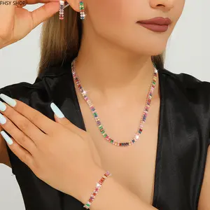 Elegant Zircon Choker Jewelry Set + Old Money Aesthetic + Rhinestone Necklace Bracelet and Earrings Set for Women + Luxury Bridal Accessories 3 in 1 Set + Brilliant Sparkle Design + Ideal for Wedding, Reception & Gala Wear