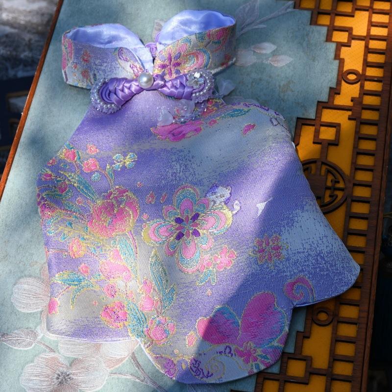 Paws Trendy Pet Spring & Summer Qipao for Dogs & Cats, suitable for Teddy, Bichon Frise and other small dogs. Features embossed fabric with exquisite retro frog buttons, fine workmanship, exuding noble elegance and making your beloved pet stand out.