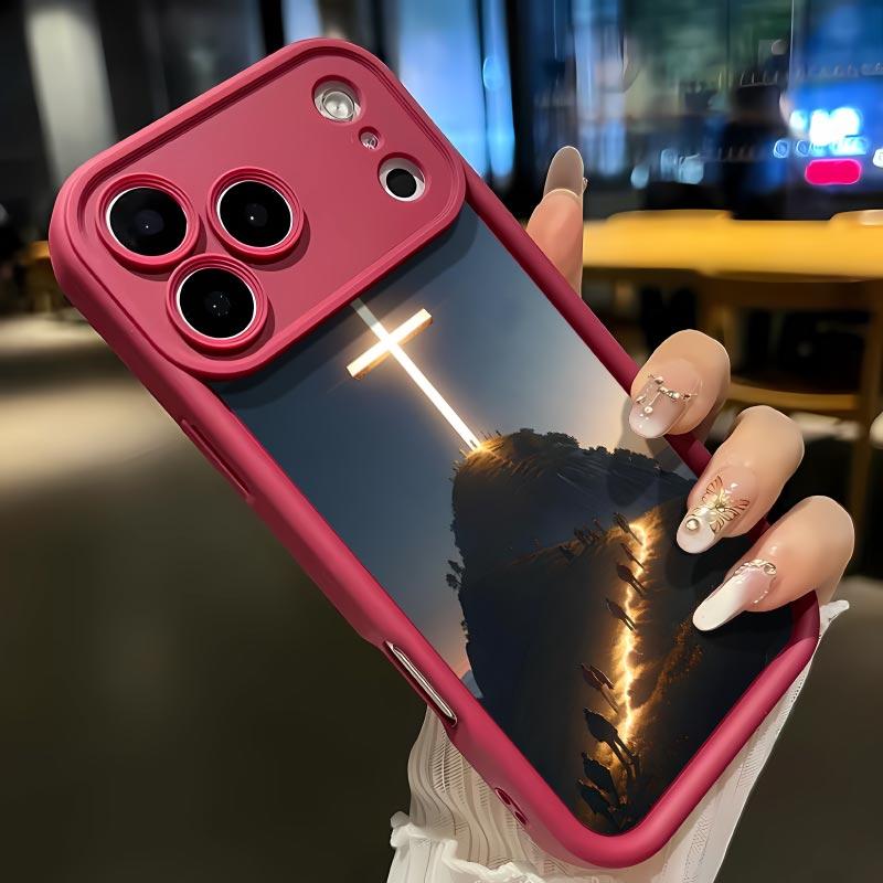 Cross Pattern Soft&Flexible TPU Silicone Phone Case For iPhone 17 Pro Max AIR 16 15 14 13 12 11 Plus XSMAX Cases Durable|Shockproof|Full Camera Protection|Anti-Scratch|Anti-Fingerprint|Slim Fit|Gift For Girlfriend/Men/Women