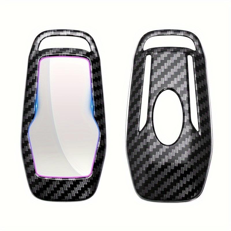 Carbon Fibre Pattern Car Key Case with Key Ring, Durable Car Key Protector, Car Key Cover, Car Key Accessories, Car Key Holder for Ford Explorer Edge Mustange Fusion