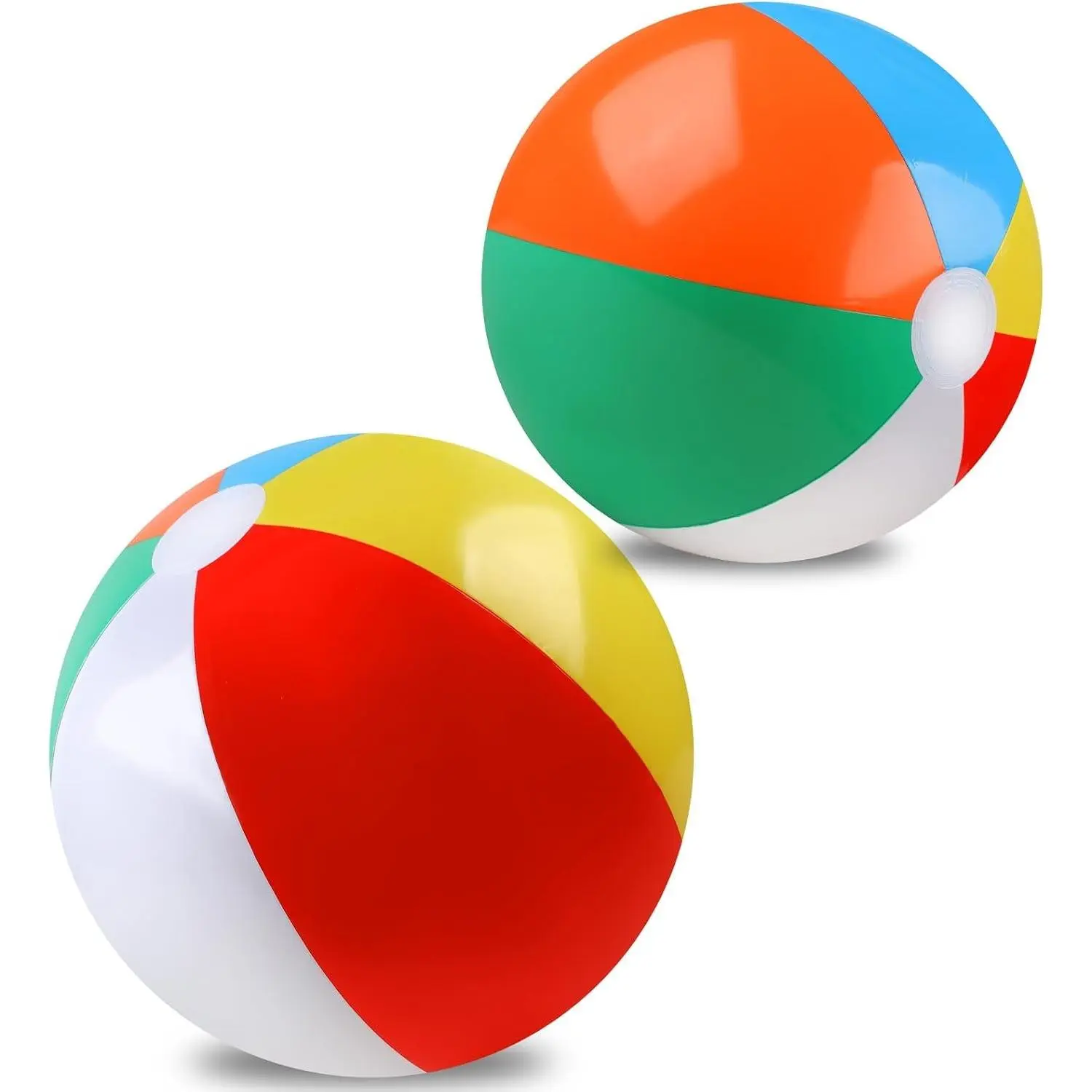 2 Pack 20 Inch Rainbow Color Inflatable Beach Balls, Pool Toys for Swimming Pool, Summer Parties and Outdoor Water Games