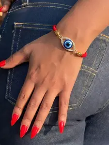 Adjustable String Devil Eye Bracelet, Casual Plain Design, Perfect Gift for Easter, Mother's Day, Graduation Season, Adjustable Strap Bracelets
