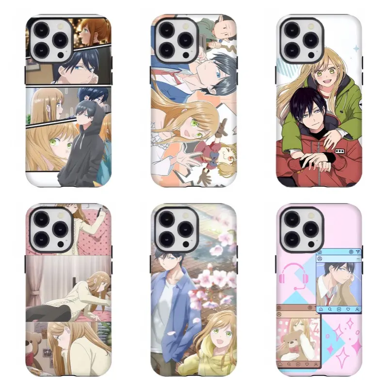 "My Love Story with Yamada-kun at Lv999 Akito & Akane Couple Art Custom Cellphone Case - Rubber, Slim Fit, Cloth-Infused, Resistance & Protection Accessory for iPhone 17/16/15/14/13/12/11,for  Samsung S21-S25, Cute Shoujo Gift"