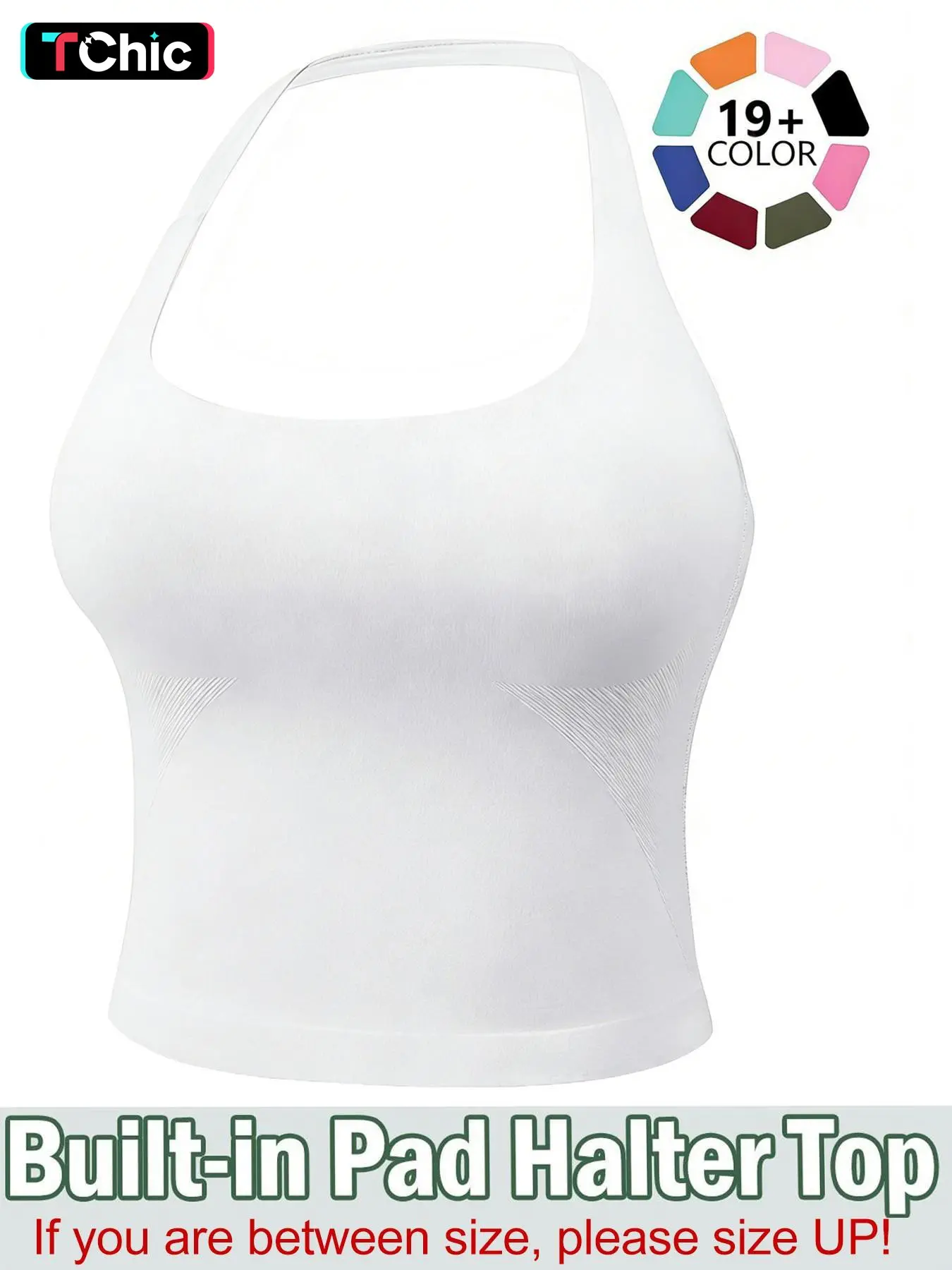 Women's Solid Removable Chest Pad Sports Tank Top, Casual Comfort and Durability Halter Neck Sports Top for Yoga Gym Workout, Ladies Sportswear for All Seasons, Backless Sports Vest