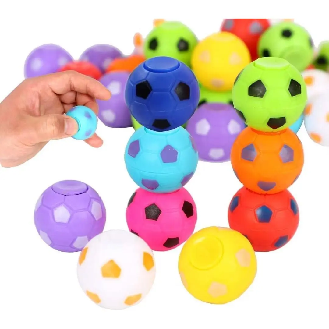 Mini Fidget Spinner Soccer Ball Toy for Kid Boy Girl, Soccer Party Favor, Bulk Kid Prize for School Classroom, Small Return Gifts for Kids Bitdhday Goodie Bags Stuffers Treasure Box Prize (9pcs)fidget toys