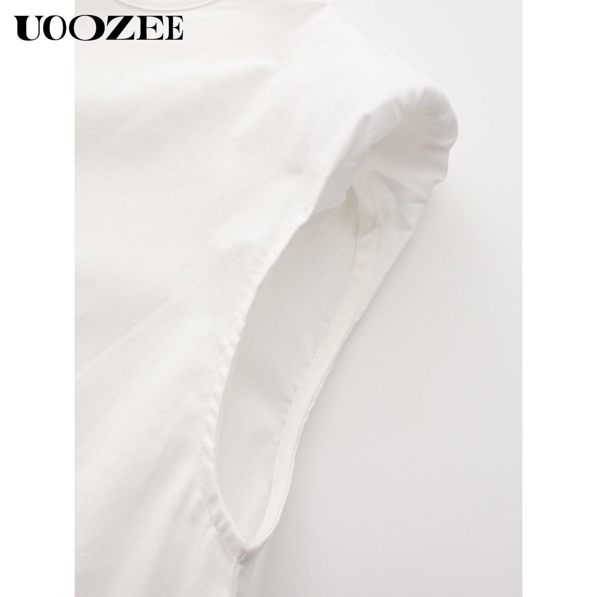 UOOZEE Women's Solid Color, Multicolor Sleeveless Wide Leg Jumpsuit with Pockets - Casual Loose Fit Overall Cotton Blend Minimalist Style Springtok Womenswear