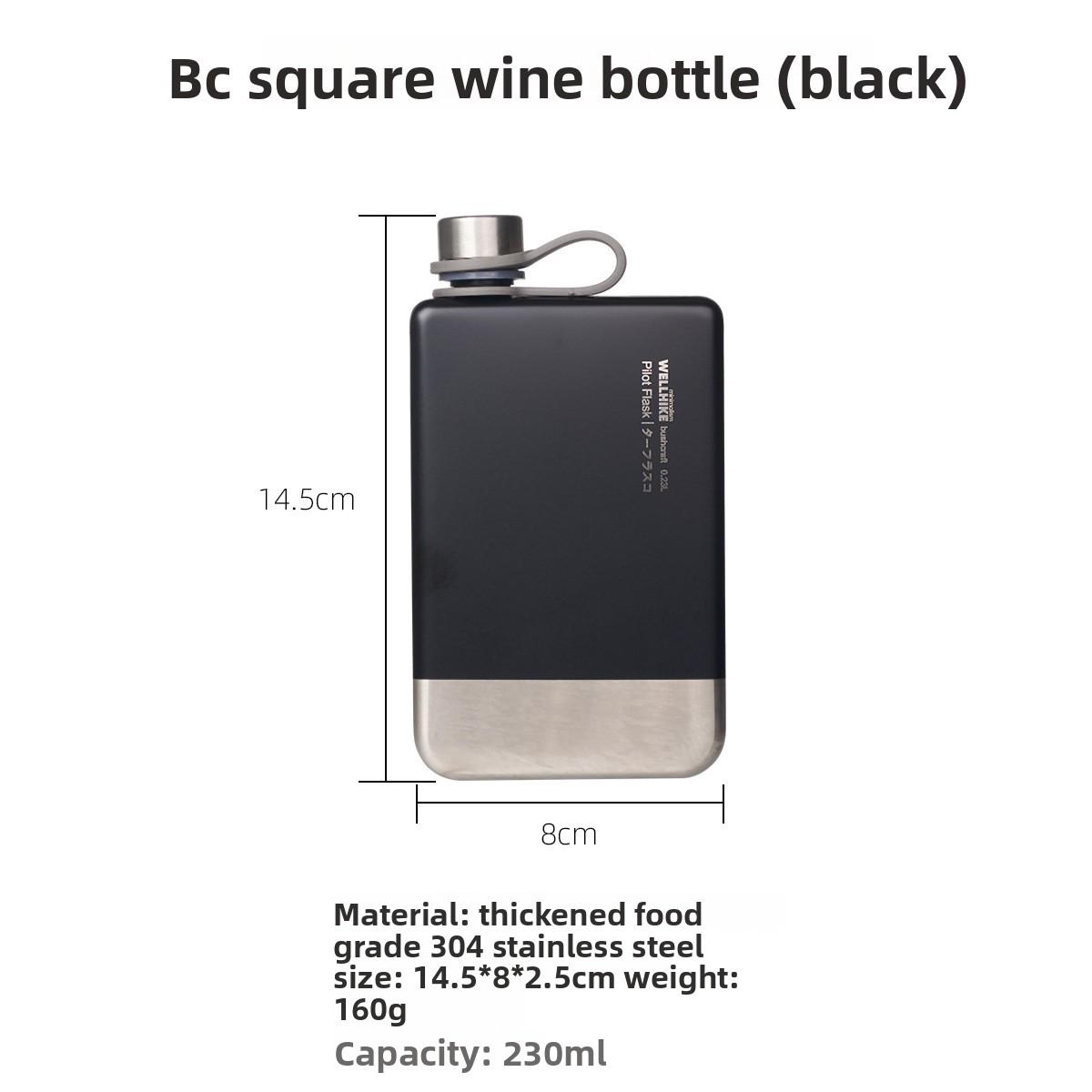 Outdoor Camping 304 Stainless Steel Portable Outdoor Flat Wine Bottle Camping Fuel Coal Oil Alcohol Coffee Pot