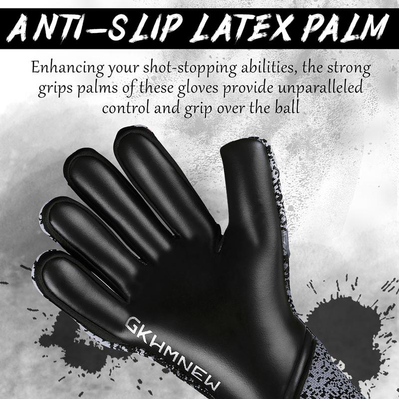 Soccer Goalie Goalkeeper Gloves and Soccer Ball for Youth & Adult, Size 6-10, Enhanced Latex Palm Grip, Breathable Knitted Fabric, Suitable for Game & Training