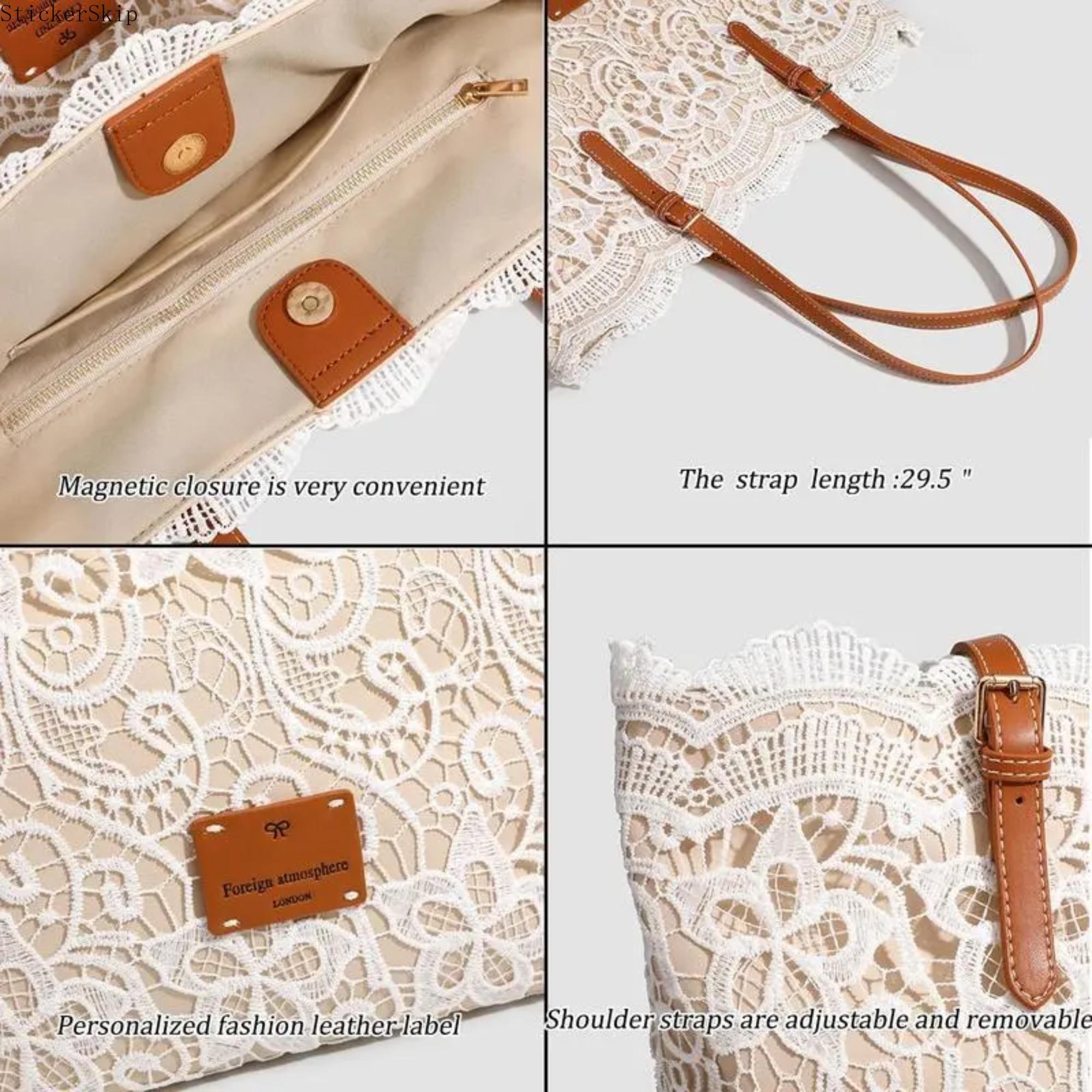 2026 NEW Vintage Lace Kiss Lock Shoulder Bag for Women, Elegant Crossbody Bag with Adjustable Strap, Lightweight Fashion Purse for Daily Use, Party, Wedding and Travel