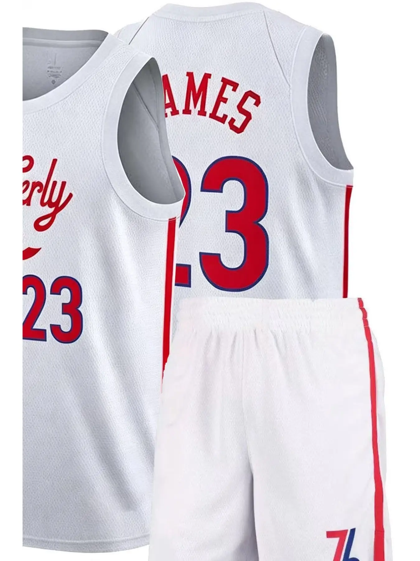 Men's Basketball Suit Set, 2026 No.23 Jersey, Sporty Loose-Fit Random Print, Spring Summer Training Matchwear, College Campus Team Uniform