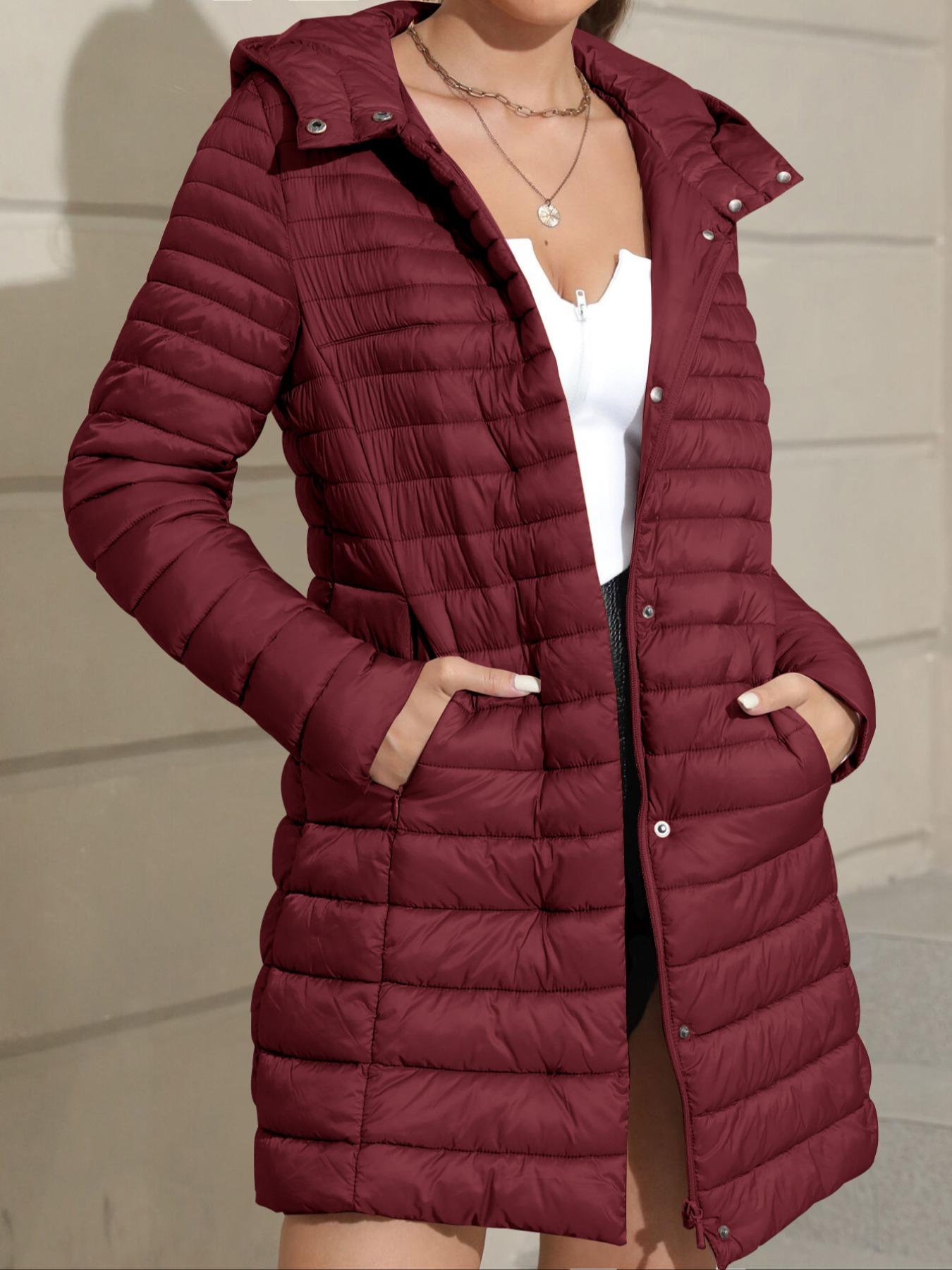 Women's Winter Cotton Jacket Coat, Casual Daily Lightweight Warm Commuter Hooded Cotton Vest with Pockets, Fall & Winter Fashion