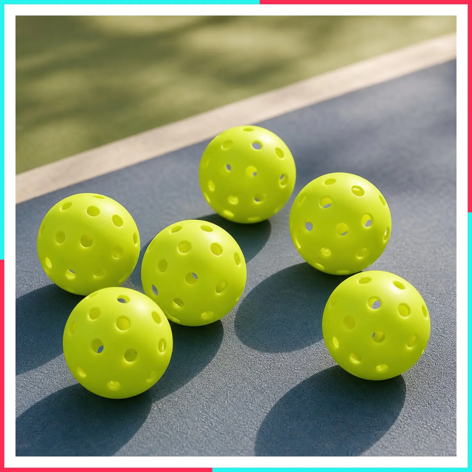 6-Pack Premium Pickleball Balls - USAP Approved, 40-Hole Outdoor/Indoor Pickle Balls with Bag, Perfectly Balanced, High Bounce, True Flight for Tournament Play