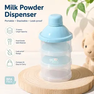 1PC ,Portable Three-Layer Baby Formula Box, Cute Capacity Travel Milk Container, Multicolor Stackable Food Storage, Outdoor Feeding, Newborn Gift
