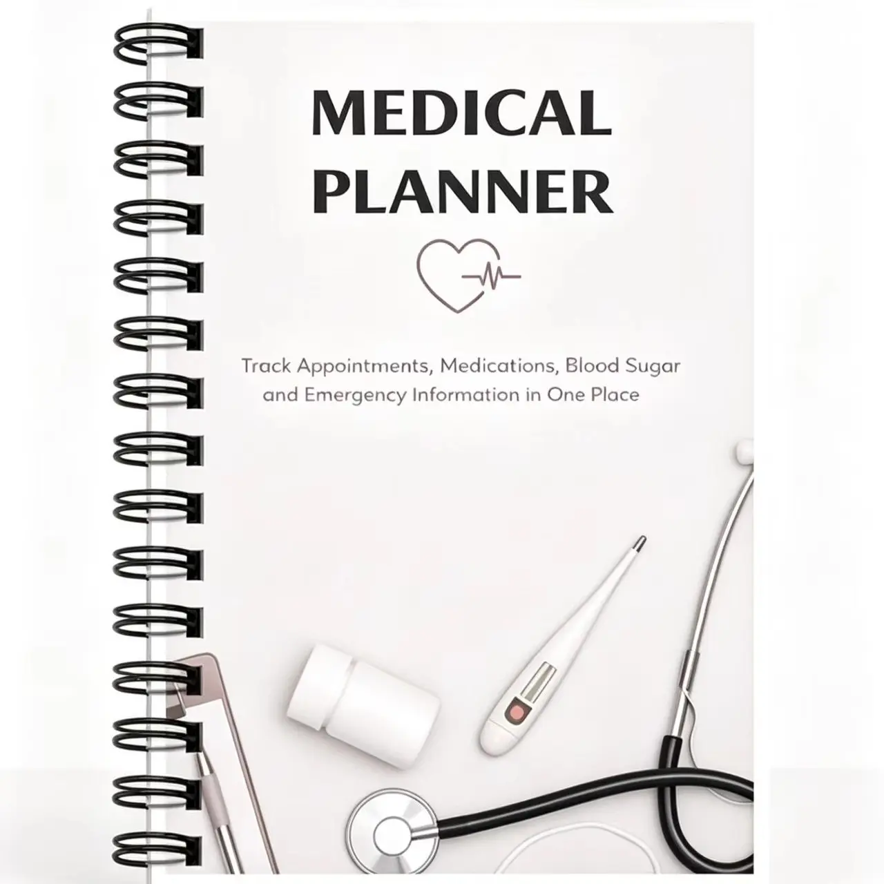 Home Health Management Planner, Medication Blood Sugar Follow-Up Record Book, Family Medical Info Notebook, Portable Healthcare Log