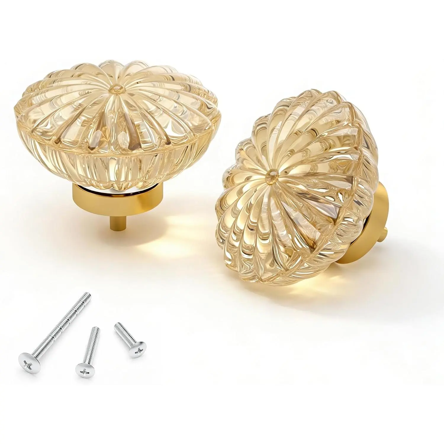 2 count Cabinet Knobs, /8" Champagne   Floral Drawer Pull Handle |  cabinet knobs  size, sturdy anti-rust hardware for kitchen, bathroom, dresser and closet barn doors