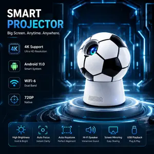 Allshepr Q8 New Football Projector, Native 720p, Supports 4K Decoding, Android 13.0, Auto Keystone Correction, Dual Band Wi-Fi 6, Bluetooth-compatible 5.4
