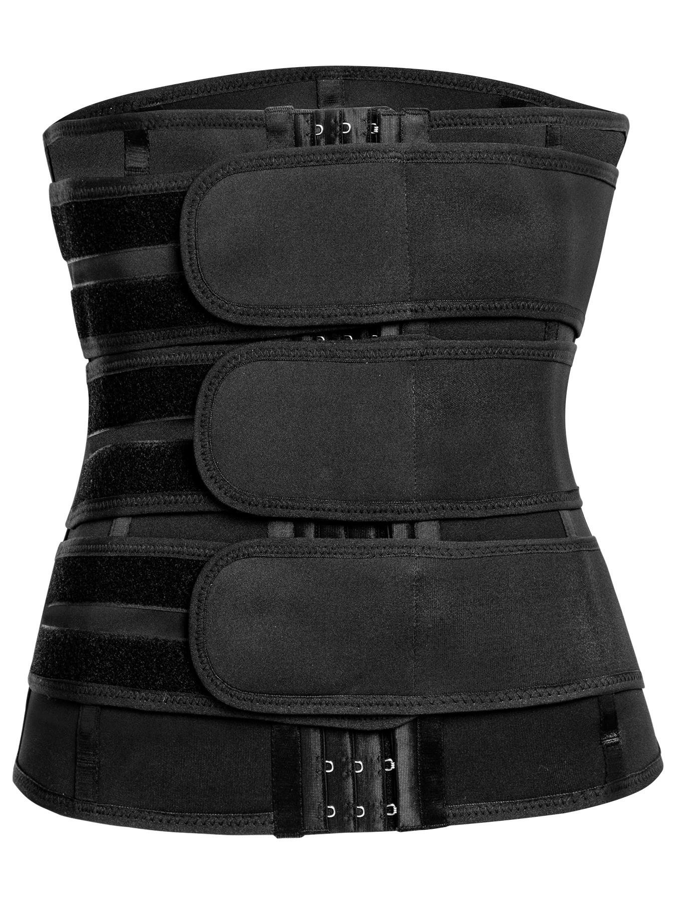 High Elastic Knitted Shapewear Bodysuit, Adjustable Front Panel with Three Rows of Buttons, 9 Steel Bones Support, Dual Pressure Design, Compression, Women